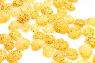 cereal and milk closeup