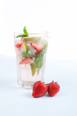 Mojito cocktail with strawberrt