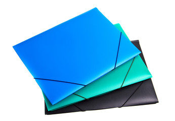 three plastic files