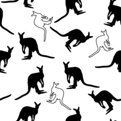 Seamless kangaroo pattern