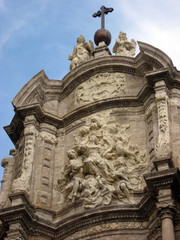 Fototapeta premium La Reina square Cathedral detail Valencia city Spain