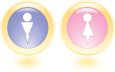 Vector collection icons with man and woman silhouette