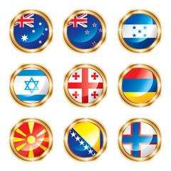 Flag buttons mix. Vector, each in separated layer