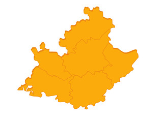 carte "paca" région France orange en relief vierge ou vide