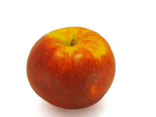 Ripe apple on a white background.