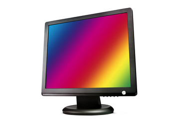 monitor con schermo arcobaleno