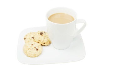 Coffee and cookies on a plate