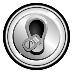 button top opened can of beer, on the white background isolated