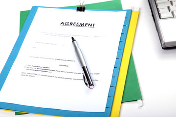 Agreement on manager desk