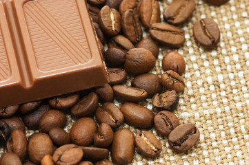 Fragrant coffee in a combination to chocolate