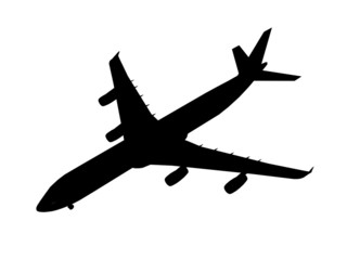 Fototapeta na wymiar airplane airbus silhouette cg