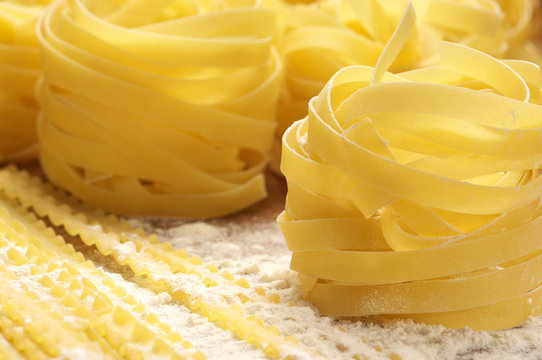 Pasta in flour
