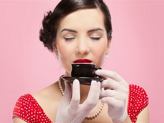 girl with tea cup