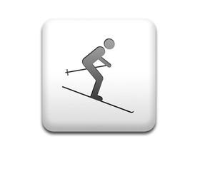 Boton cuadrado blanco simbolo esquiador