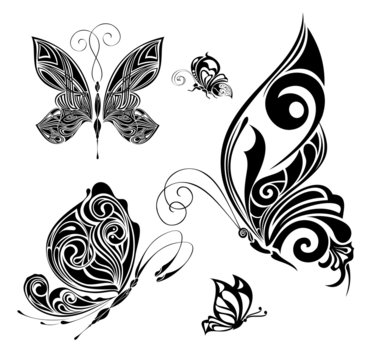 Set of tattoo butterflies 5