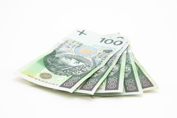Polish money isolated on white