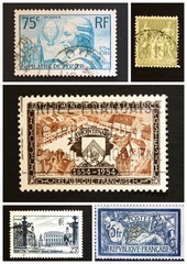 Fototapeta na wymiar Collection de timbres