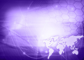 Obraz premium world map technology style
