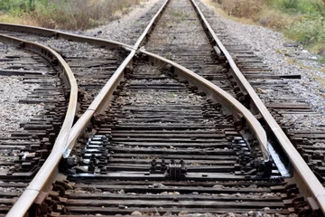Zelfklevend Fotobehang Trein rails © gridpd