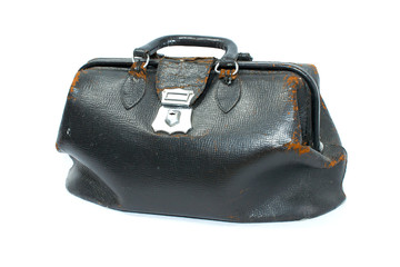 old leather doctor bag
