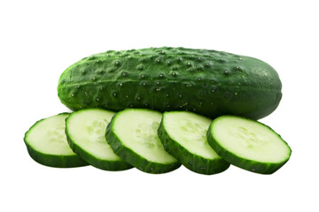Fresh cucumber with slices