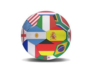 Obraz premium soccer ball with nation flags
