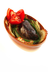 roast meat with vegetables