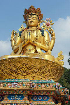 Giant gold  sculpture of Shiva in Kathmandu, Nepal