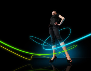 Media collection - Glowing lines girl