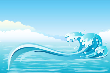 abstract blue wave - flow