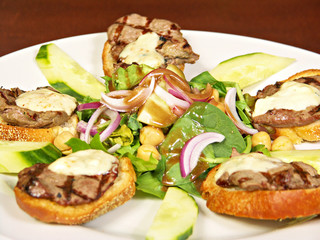 Grilled Filet Mignon on Toast