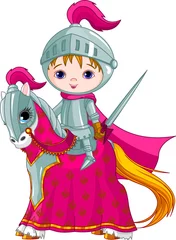 Foto op Plexiglas Superhelden De dappere ridder op het paard