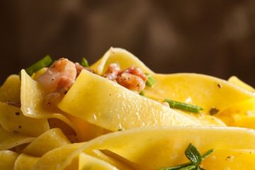 Tagliatelle con Pancetta