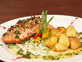 Hazelnut Herb Crusted Salmon