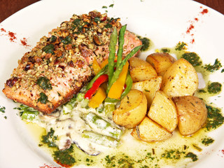 Hazelnut Herb Crusted Salmon