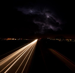 Autobahn Gewitter