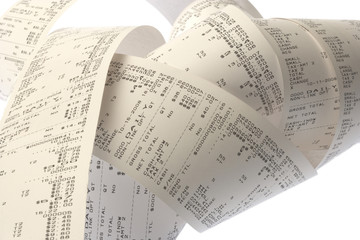 Roll of cash register tape