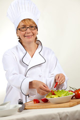 Chef Preparing salad