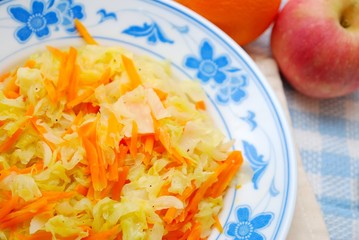 Chinese stir fried vegetables with fruits