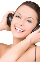 Fototapeta premium happy woman in headphones