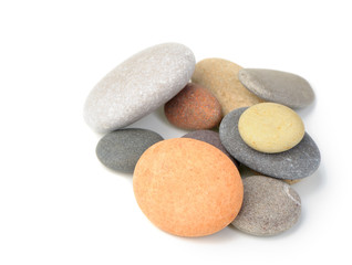Fototapeta na wymiar Set of a color pebble