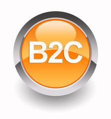 ''B2C - Business to Consumer'' glossy icon