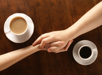 A concept image showing the bond between love and coffee