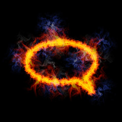 Fototapeta premium Fiery speech bubble.