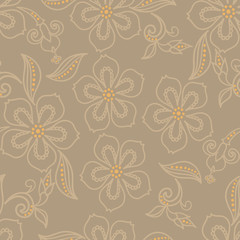 Exotic flower seamless pattern