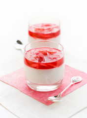 coconut cream with  rhubarb