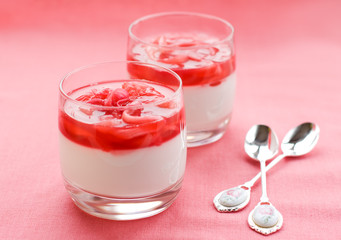 coconut cream with  rhubarb