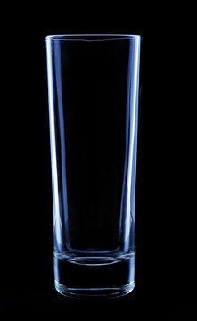 tall glass on black background