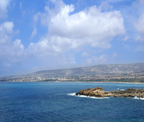 Fototapeta na wymiar Aerial view of the beautiful sea of Cyprus