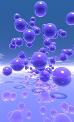 multitude de billes violettes